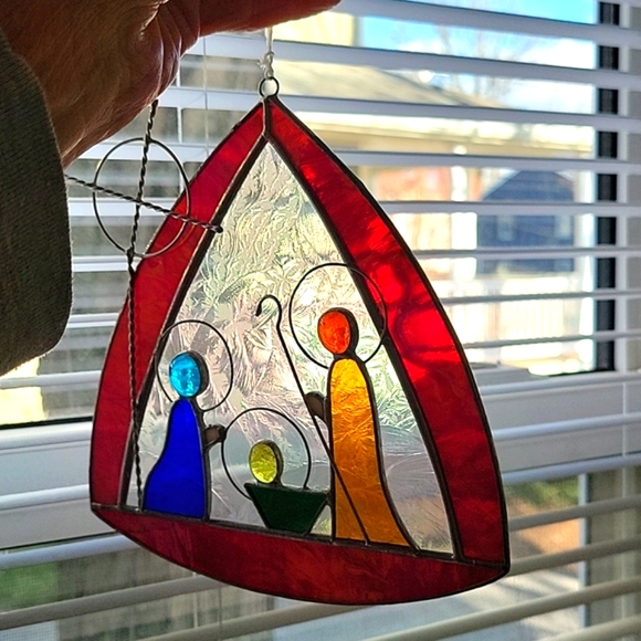 Stained Glass Joseph Mary and Jesus - Picture 3 of 4